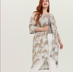 Torrid Floral High-low Knit Duster Cardigan